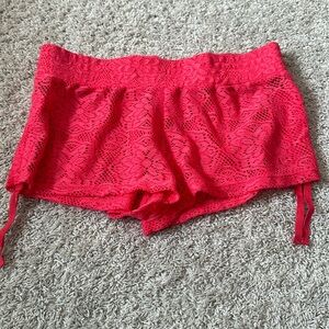 Xhileration Hot Pink Lace Style Shorts